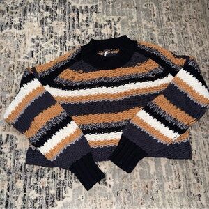 Free People Multicolor Striped Sweater small